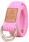 Stoffgürtel für Damen und Herren Doppel D-ringe Leinwand Canvas Schnalle Gürtel,Rosa,L*W：41.33 Zoll*1.33 Zoll