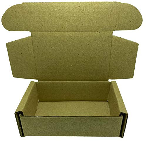 NKlaus caja con tapa abatible aprox. 50 piezas 6x4x2cm embalaje papel kraft caja de cartón para pequeños regalos promocionales marrón 1000