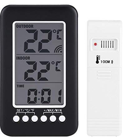 Duokon LCD numérique intérieur extérieur thermomètre Horloge Compteur de température émetteur sans Fil hygromètres Stations météorologiques