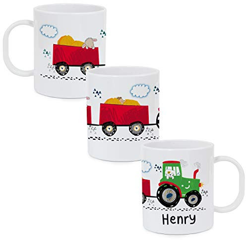 Personalised Tractor Plastic Mug BPA Free