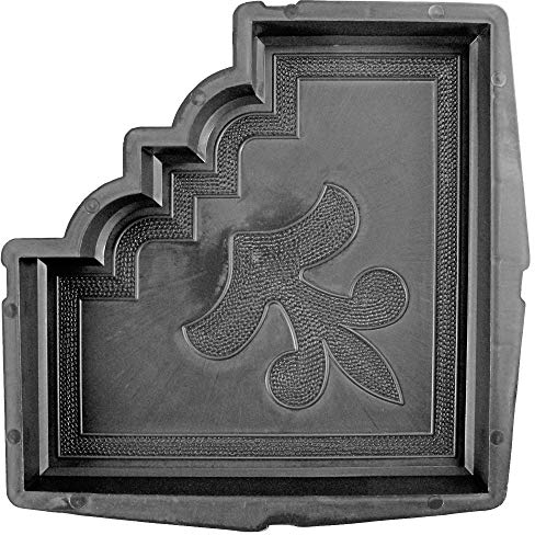 @tec Betonform Schalungsform Gießform Polypropylen (Kunststoff) - Gehwegplatte/Terrassenplatte französische Lilie Orient - Endstück 29,5cm