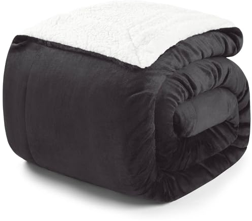 Blumtal Premium Sherpa Kuscheldecke flauschig - Wohndecke Kuscheldecke 150x200 cm - OEKO-TEX zertifizierte Fleecedecke 150x200 cm - Wohn- & Kuscheldecke - Wohndecke 150x200 - Plüschdecke in Anthrazit