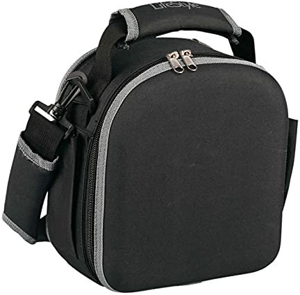 Tradineur - Bolsa térmica para alimentos con 2 compartimentos, 2 recipientes y 2 servilletas de tela, fiambrera - 23 x 22 x 13,5 cm.