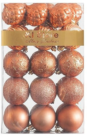 Art Beauty Autumnal Christmas Baubles Christmas Tree Decoration Ornaments 30pcs Shatterproof Balls for Xmas Hanging Decorations Festival Holiday Decor