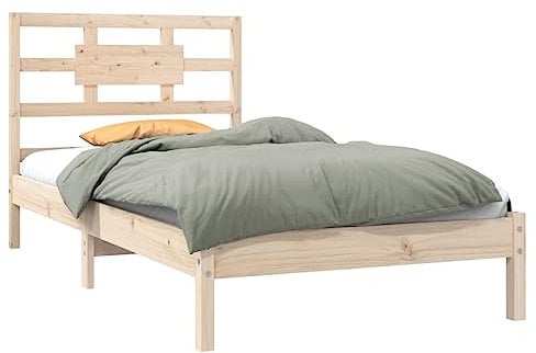 vidaXL Massivholzbett Bettgestell Bettrahmen Lattenrost Einzelbett Bett Holzbett Schlafzimmerbett Schlafzimmermöbel Kiefer 90x200cm