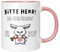TassenTicker - ‘’Bitte Herr! Lass Hirn regnen!’’ - lustiges Geschenk - Kaffeetasse - Tasse mit Spruch - für Arbeit - Büro - Kollegen - Dumme Menschen - (Rosa)