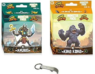 Lot King of Tokyo 2 Monster Pack King Kong + Anubis + 1 Décapsuleur Blumie (KK + Anubis)
