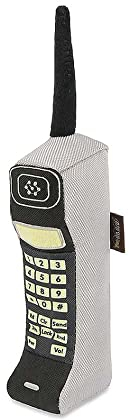 P.L.A.Y. Cute Plush Dog Toys - 1990s Classics Themed Durable Squeaker Crinkle Chew Toy, Great for Puppies & Small, Medium, Large Dog - Machine Washable, Recycled Material (90s Are Calling Block Phone)