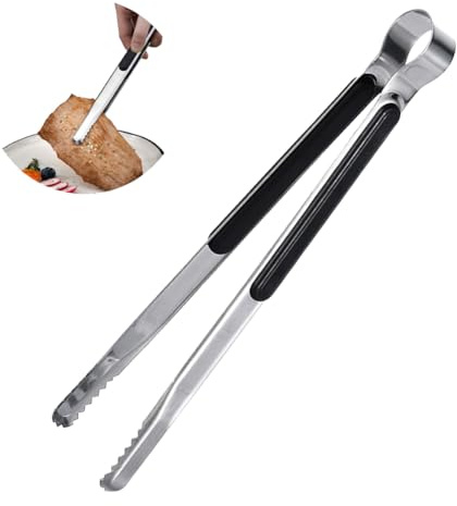 Premium-Küchenzange, 304 Edelstahl, Eiszuckerzange, 22 cm, robuste Lebensmittelklemmen, hitzebeständig und rutschfester Griff, Servieren zum Braten, Salat, Eiszucker, Teebeutel, Grillen, Toast