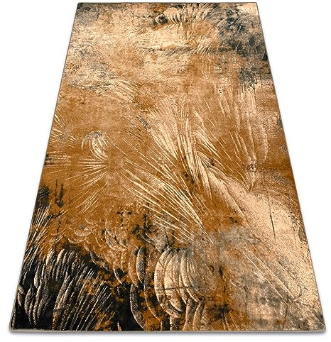 rugsx Wollteppich für Wohnzimmer, Schlafzimmer, traditionell Omega ABU, Abstraktion, Kamel 200x300 cm