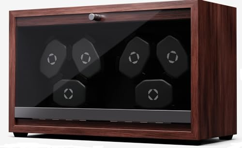 Klarstein Porta Orologi Uomo, Box Carica Batterie per Orologi Automatici, Scatola Orologi, Scatola Porta Orologi con Mantenitore di Carica, Scatola del Tempo per Orologi 4 TDP, 3 Modalità di Rotazione