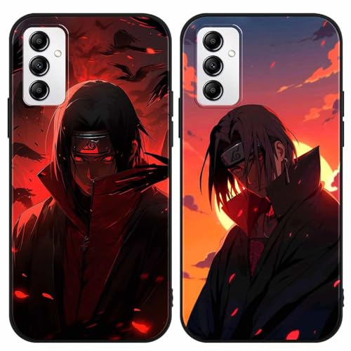 PBNDJVG 2 Stück Handyhülle für Samsung Galaxy A14 5G Hülle 6.8 Zoll Anime Uchiha Itachi Sasuke Manga Muster Design Junge Case All Inklusiv Linsen Schutzhülle TPU Silikon Weich Ultra Dünn Cover, 07