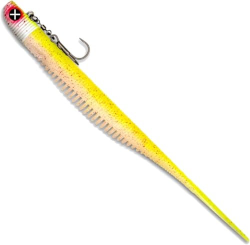 Monkey Lures Stalking Lui 25 cm - Vertikal Angeln Köder - Zander Gummifisch, Zander Angeln, Zanderköder, Vertikalangeln, Kunstköder zum Raubfischangeln, Angelköder (Chainsaw Cheesecake)