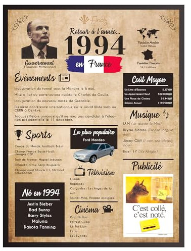 Finoly Affiche Anniversaire 1994 - Poster Vintage Cadeau et Décoration