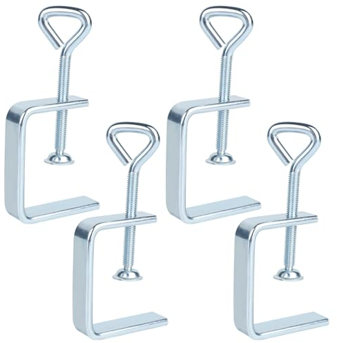 JOLIGAEA 4 Pezzi Morsetto a C, 48MM Morsetto a C Vite in Acciaio Inox Morsetti da Falegname Regolabile Morsetto da Tavolo Zincato Morsetti di Fissaggio per Lavorazione Legno Fai da Te Saldatura Mobili