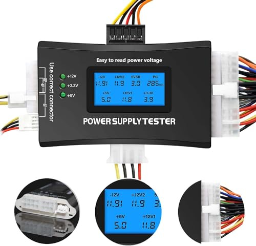 PC Netzteil Tester ATX Netzteil Tester für pc,20/24 4/6/8 Pin 1.8“ Digitaler LCD Bildschirm mit Summer Alarm,für ATX/BTX/ITX/TFX/IDE/HDD/SATA/BYI-Anschlüsse