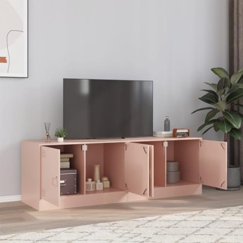 Bulliing TV-Schränke 2 STK. TV Lowboard TV Schrank Fernsehschrank TV Stand Cabinet Rosa 67x39x44 cm Stahl - 841634