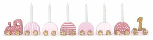 Jabadabado Geburtstagszug Holz rosa Tischdeko Party Geburtstag Mädchen