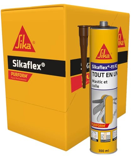 SIKA - Mastic-colle Tout en un multi-usages - Sikaflex 11 FC Purform, Marron - Mastic, joint et collage multi-usages, Intérieur et extérieur - Carton de 12 cartouches 300ml