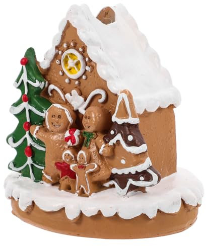 Alipis Lebkuchenhaus-Ornament Aus Harz Weihnachtsdorfhaus-Dekoration Für Tischschmuck Dekoratives Mini-lebkuchenhaus Für Weihnachtsbedarf Weihnachtsmittelstück Für Wohnzimmerdekoration