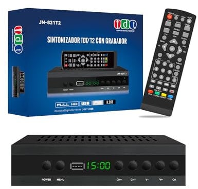 Decoder TDT HD 2024 HD DTT 1080p Registratore USB, WiFi, Hdmi, Scart- Dvb-t T2 H.265 Hevc Full HD Pvr Sintonizzatore Televisione Digitale Terrestre TV Box TDT per Vecchio TV