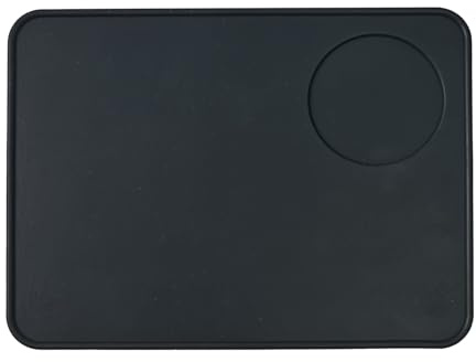 OWLMATE Tampermatte, Schwarz Tamper Matte, Mit Einkerbung für den Siebträger Ideales Siebträger Zubehör für Schützt Arbeitsplatte (Silikon)