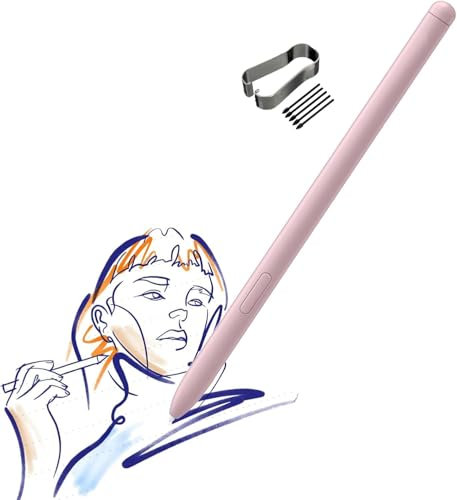 Tab S6 Lite S Pen Stylet de Rechange pour Samsung Galaxy Tab S6 Lite Stylet + Pointes(Rose Mystique)
