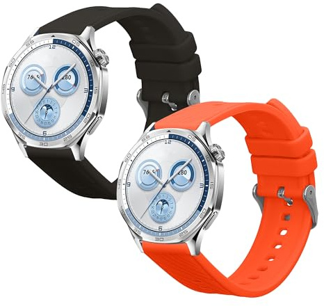 kwmobile 2x Uhrenarmband für Huawei Watch GT5 46mm / GT5 Pro 46mm Armband - Fitnesstracker Band Set aus TPU Silikon - Ersatzarmband Smartwatch