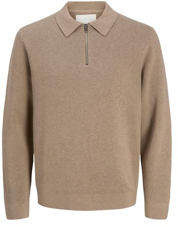 JACK & JONES Men's Jprccmilano Stitch Knit Zip Polo Sn