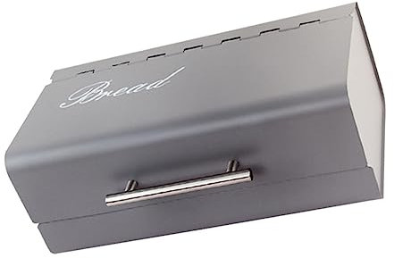 Alipis Caja De Pan Europea Para Almacenamiento Tapa Para Guardar Pan y Refrigerios La Cocina De Material Resistente y Color Gris