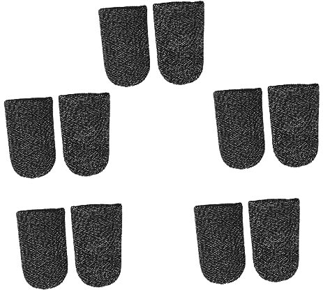 FONDOTIN 10 Stück Fingerhüllen Für Handyspiele Atmungsaktive Bildschirm Touch Fingerabdeckung Elastische Fingerhülle Für Gaming Schwarz Universelle Größe
