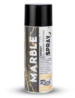Rich Spray Marmoreffekt 200ml-Gold – Spray für Marmor-Effekte auf Oberflächen, ideal für kreative Dekorationen, künstlerische Anwendungen, schnelle Trocknung und glänzender Gold-Effekt