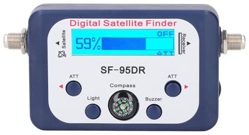 Telituny Professional Satellite Finder Meter, Digital LCD sig nal Strength Detector with Microprocessor Control, 950-2150MHz Frequency Range for Satellite Dish Alignment &