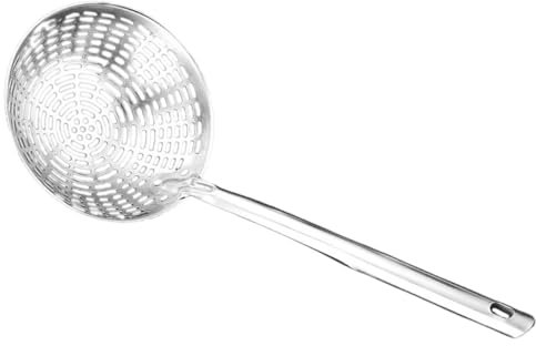 Hemobllo Espumadera De Acero Inoxidable Con Mango Ergonómico Colador De Cocina Para Pasta y Fritos Diseño Antideslizante y Fácil De Limpiar Para Cocinas Modernas