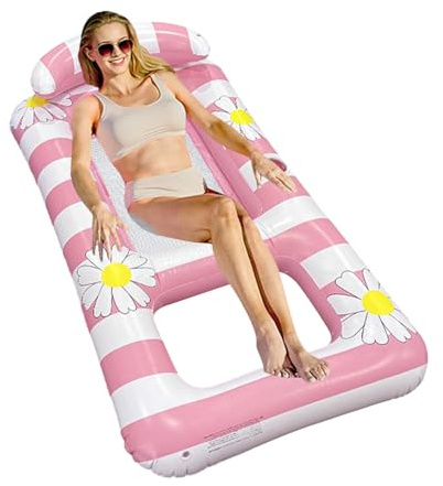 Aufblasbarer Luftmatratze Pool, Inflatable Tanning Pool Mit Netz, Pool Lounge Aufblasbare Liege, Aufblasbare Wasserhängematte Für See, S-trand, Schwimmbad, Wasserspaß