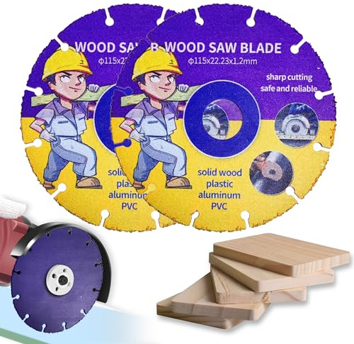 Kizaten Trennscheibe für Winkelschleifer,2Pcs Trennscheibe 115mm für Holz,Multi Wheel Trennscheibe Hartmetall Flexscheibe für Holz,Sperrholz,Gummi,Kunststoffe
