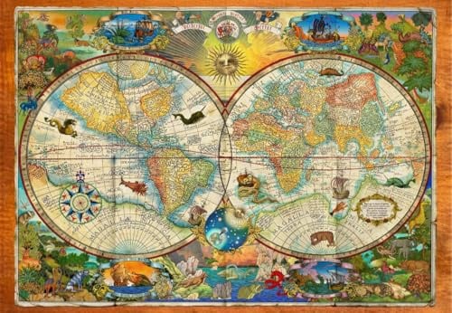 Puzzle 1000 Teile - Karte der Kreaturen der Erde