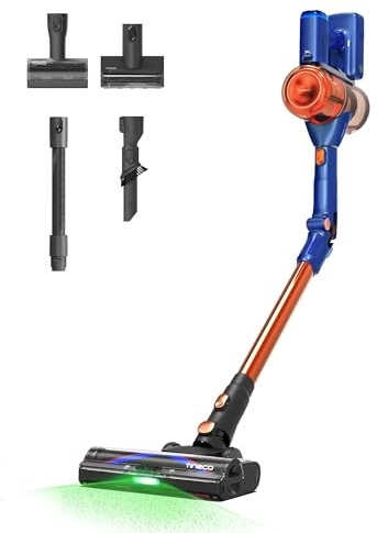 Tineco Pure One S70 Aspirateur Balai sans Fil, 200AW d’Aspiration, 95 Min d'autonomie, Système de Filtration en 6 étapes, Lumière LED Verte à 150°, Adapté aux Poils d'animaux/Tapis/Sols Durs, Orange