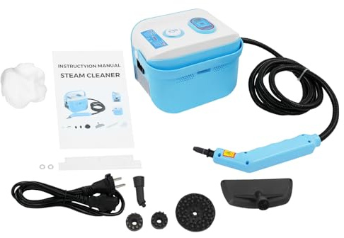 Dampfreiniger | Dampfreiniger Handgerät | Steam Cleaner 1500W | 4,5 Bar Hochdruck bis 120°C | 6,56ft Schlauch + 5 Zubehörteile | Für Böden, Küche, Polster | 1,2L Tank (Himmelblau)
