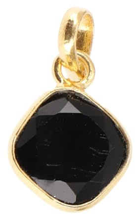 Vergoldeter Anhänger aus Silber mit geschliffenem Halbedelstein, Onyx