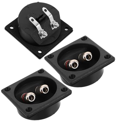 HEALEEP 3pcs Speaker Wire Junction Boxes Silver 510 Posts, Small Electric Connector Boxes for Home Audio and Car Subwoofer Wiring Installation