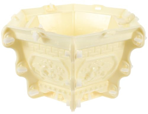 FOMIYES Molde para Macetas de Cemento Hexagonal de Plástico Beige, Ligero y Fácil de Desmoldar para Manualidades y Actividades DIY