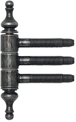 Einbohrzierband dreiteilig, 16 mm, Eisen schwarz antik