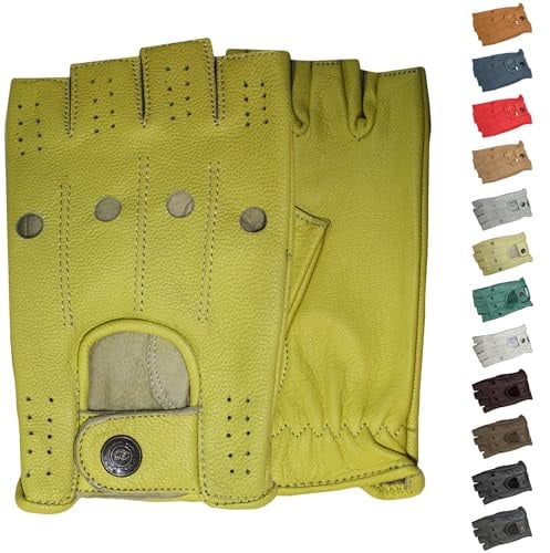 German Wear Driving Halbfinger Fingerlose Autofahrer-Handschuhe Lederhandschuhe
