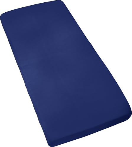 Erwin Müller Kinder-Spannbettlaken Murnau Single-Jersey - dunkelblau Größe 60x120 cm - 70x140 cm - hautfreundlich, atmungsaktiv, bügelfrei, strapazierstark