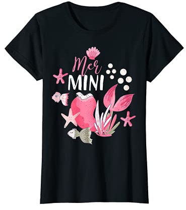 Mutter Tochter Partnerlook T-Shirt Mini Meerjungfrau Shirt