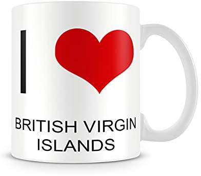 I Love British Virgin Islands Themed Funny 11 Oz Ceramic Mug Coffee Mug,Christmas,Friendship,Birthday Gift Idea