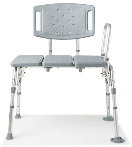 Medline Bariactric Tub Transfer Bench with Anti-Slip Suction Feet, Lightweight for Easy Movement, for Use as a Shower Bench or Bath Seat - 500lb Weight Capacity