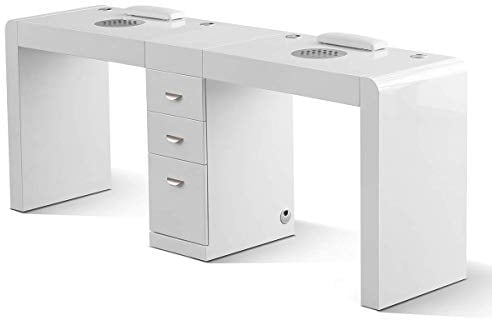 Professioneller Manikürtisch, modulares Nagelstudio, Schubladen, Sauger mit Filter, LED, Nagellackklammern (Pro)