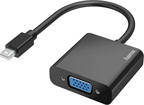 Hama Mini-DisplayPort auf VGA Adapter, Full HD 1080p (Mini DisplayPort Adapter zum Anschluss von PC, Laptop, MacBook, Tablet an Monitor, TV, Beamer, kompatibel mit Thunderbolt 2, Konverter)